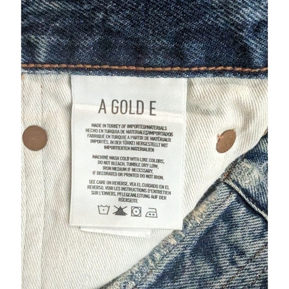 AGOLDE Parker Cut off Distressed Denim Shorts | Rock Steady Wash | Size 25 - Picture 5 of 6